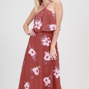 floral halter maxi dress